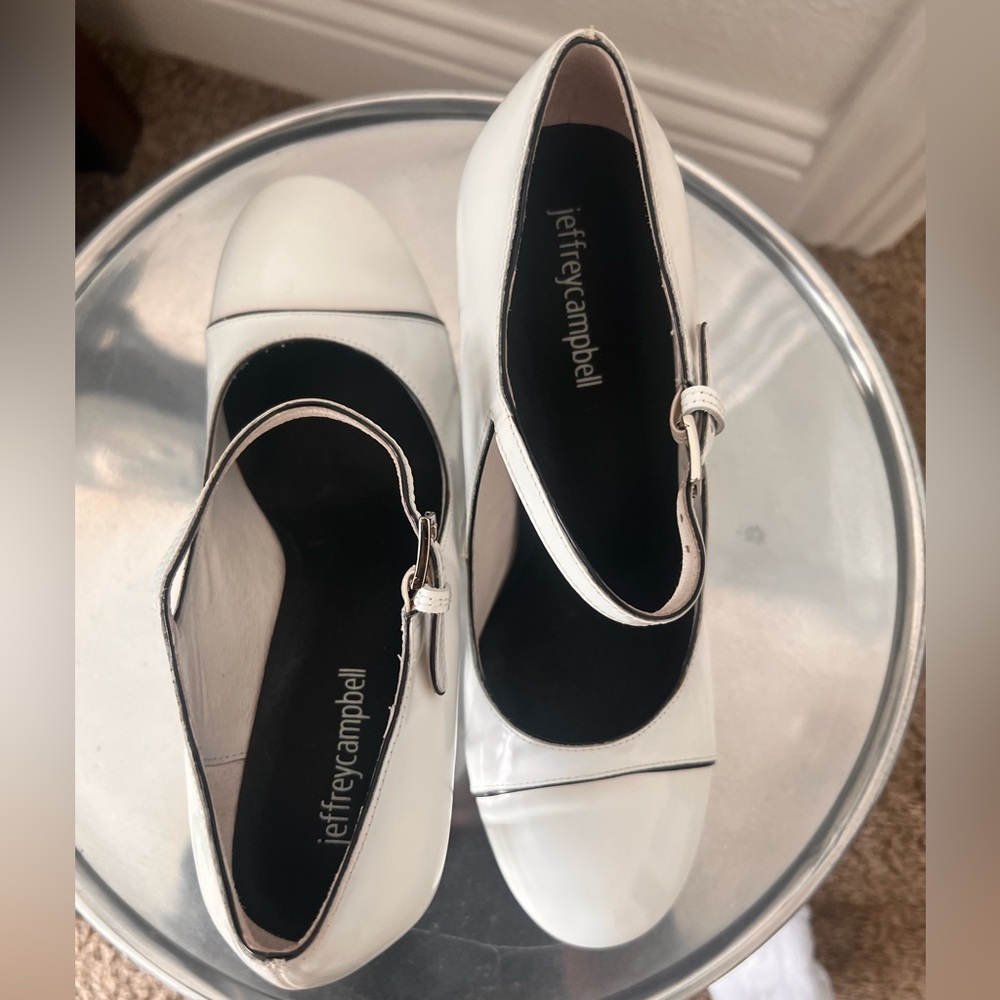 Jeffrey Campbell Black and White Buckle MaryJanes - Super Cute!